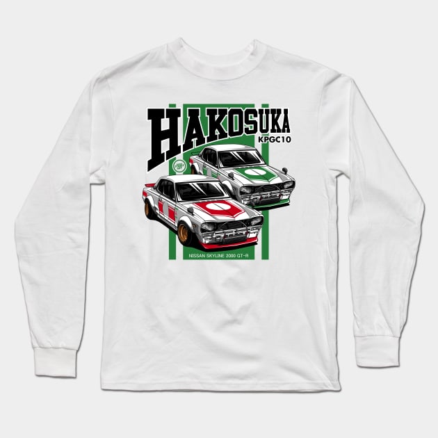 Nissan Skyline 2000 GT-R - PAPAYA STREETART Long Sleeve T-Shirt by papayastreetart